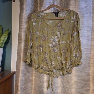NYC Olive Floral Women's Blouse